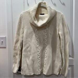 Vintage Talbots White Cowl Neck Sweater